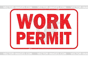 Work permit stamp - vector image