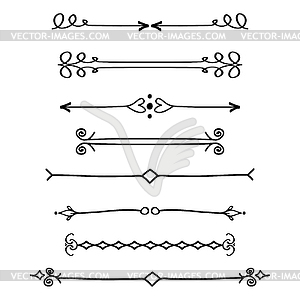Set of calligraphic design elements and page decor - vector clip art