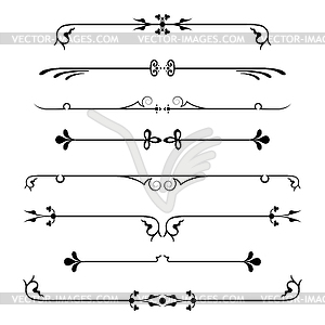 Set of calligraphic design elements and page decor - vector clipart