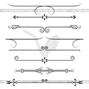 Set of calligraphic design elements and page decor - vector clipart