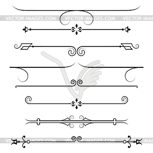 Set of calligraphic design elements and page decor - vector clipart