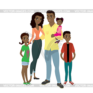 African American family - vector clipart