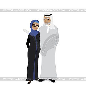 Beauty old muslim people, - vector clip art