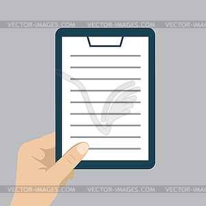 Document in hand - vector image