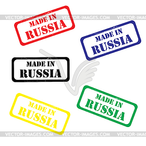 Made in russia label,different colors - vector image