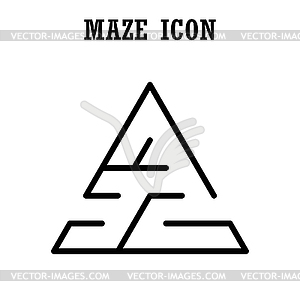 Maze or labyrinth icon,Triangular shape - vector image