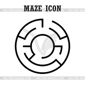 Maze or labyrinth icon,Circular shape - vector image