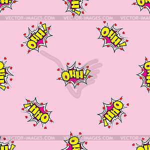 OHH Comic sound effects in pop art style seamless - vector clipart