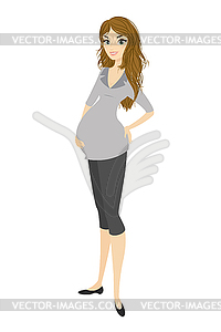 Счастливая беременная женщина - изображение в векторном виде