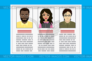 Curriculum vitae recruitment candidate job position - vector clipart