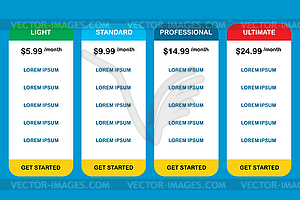 Pricing plans.Stock - vector image