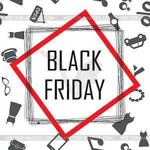 Black Friday inscription design template. Sale - vector clipart