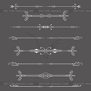 Set of calligraphic design elements and page decor - vector clipart