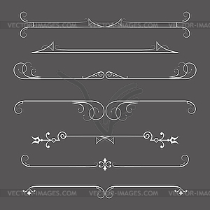 Set of calligraphic design elements and page decor - vector clipart