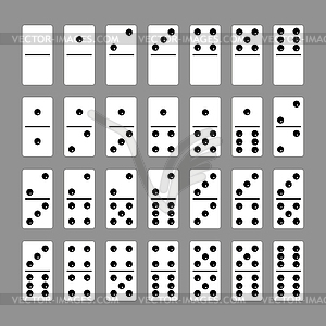 Dominos bones set 28 pieces for game - vector image