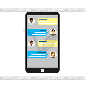 Chatting with with texting message - vector clipart