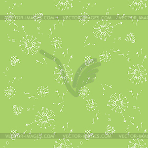 Seamless pattern with Blowball and butterfly - vector image
