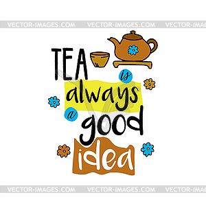 Teapot and mug - vector image