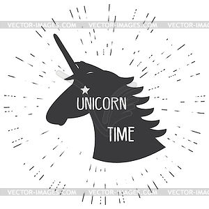 Unicorn Silhouette and inscription - vector clipart