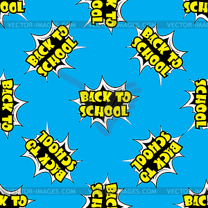 Back to school pop art seamless pattern - vector image