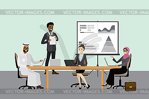 Multicultural business team - Presentation or - vector clipart