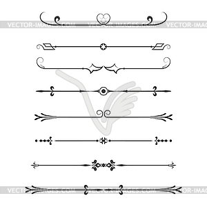 Set of Dividers- calligraphic elements, - vector image