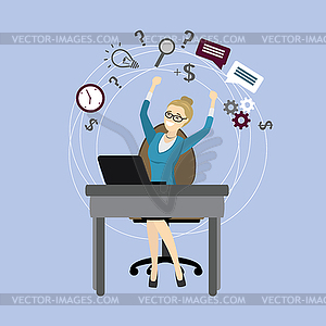 Successful Office worker or business woman. - vector clipart