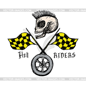 Template for logo or emblem of biker club - vector clip art