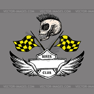 Template for logo or emblem of biker club - vector clipart