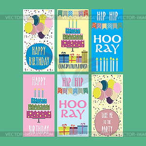 Happy birthday, holiday, greeting and invitation - vector clip art