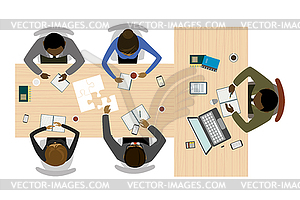 Business process and team work,top view,four manage - vector clipart