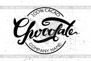 Этикетка шоколадной продукции, 100% какао - стоковое векторное изображение