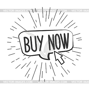 Buy now button with cursor - vector clipart