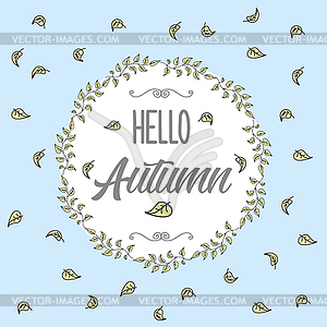 Cute background with flourish frame and lettering- - vector clip art