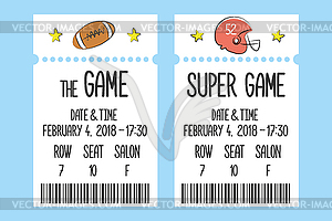 Game ticket template,cool doodle - color vector clipart