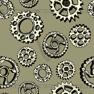 Seamless pattern with gears - vector clipart