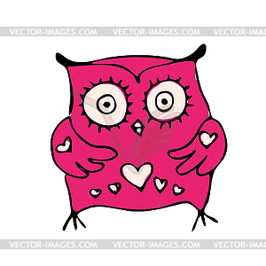 Cute owl, mascot - vector clip art