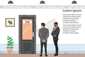 Cartoon businessmen or office workers are - vector clipart / vector image