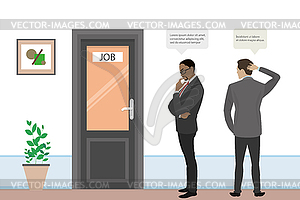 Мультяшные бизнесмены или офисные работники - векторное изображение клипарта