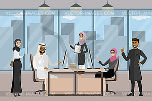 Group of Arab businessmen or office workers in - vector clipart