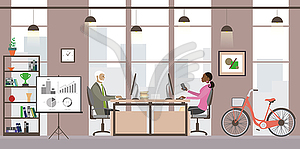 Modern business office or coworking place,interior - vector clipart