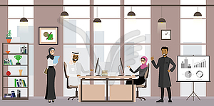 Group of Arab businessmen or office workers in - vector clip art