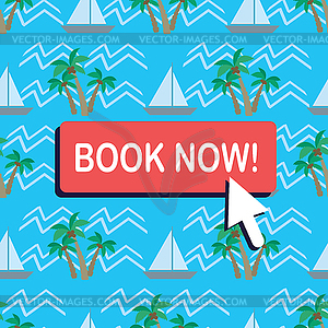 Button-book now and Seamless pattern - vector image