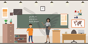 School classroom interior - vector clipart