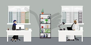 Modern business office or coworking place,interior - vector clipart