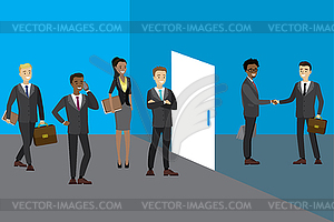 Business meeting at office,people waiting - vector clipart