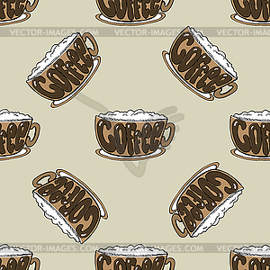 Seamless pattern with coffee cup, - vector image