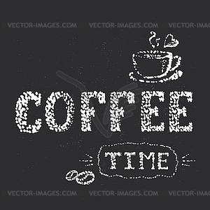 Coffee time lettering - vector clipart