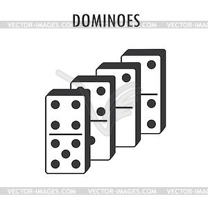 Domino bones icon. gaming item - vector clipart
