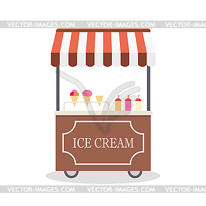 Cartoon trolley with ice cream, - vector clip art